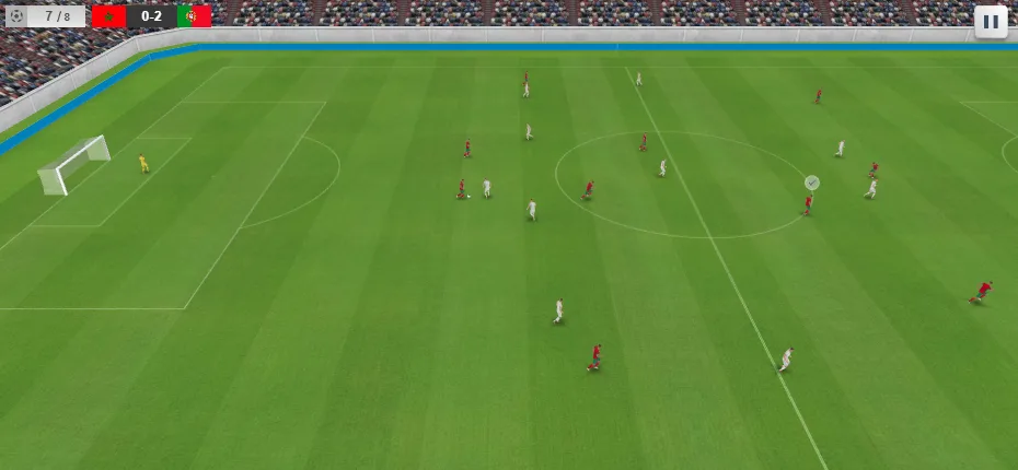 Striker lining up a shot in a full stadium